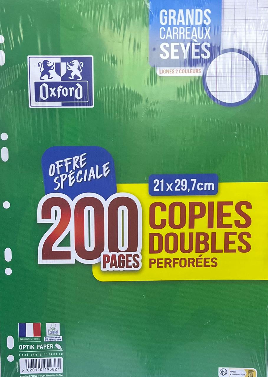 Copies Doubles Seyes A4 200PGS Oxford Ref 166981